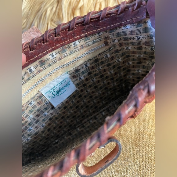 Vintage 1970s hand made in Hong Kong Genuine leather  handbag Stylcraft MIAMI - Picture 4 of 10